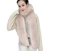 PengGengA Écharpe en Fausse Fourrure pour Femmes Long Rectangle Uni Chaude Wraps Furry Doux Châle (Kaki, Taille unique)