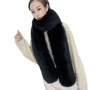 PengGengA Écharpe en Fausse Fourrure pour Femmes Long Rectangle Uni Chaude Wraps Furry Doux Châle (Noir, Taille unique)