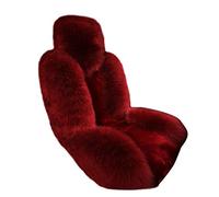 PengGengA Housses de Siège Auto, Universel Protection de siège en Peluche Protege Siege Voiture en Fausse Fourrure (Vin Rouge, Siège Avant Individuel)