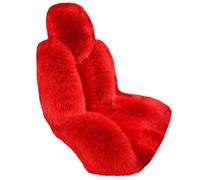 PengGengA Housses de Siège Auto, Universel Protection de siège en Peluche Protege Siege Voiture en Fausse Fourrure (Rouge, Siège Avant Individuel)