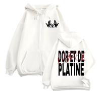 PengGengA Unisex Sweat à Capuche JUL Tour Merch Fermeture Éclair Hoodie à Manches Longues Veste Streetwear Hip-Hop Chaude Haut - Blanc, M