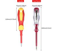 Penggong 9714B 500V Jeu de tournevis isolés 12PCS Outil à double extrémité avec une poignée antidérapante Tout-en-un Premium Professional Test Pencil