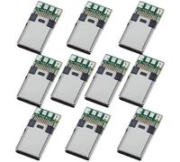 PENGLIN Lot de 10 adaptateurs USB 3.1 type C mâle 24 broches pour souder les fils et les câbles 24P Module de support PCB