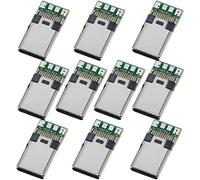 PENGLIN Lot de 10 connecteurs USB 3.1 de type C à 24 broches mâles pour câble à souder et câble 24 broches