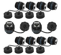 PENGLIN Lot de 10 coupleurs RJ45 blindés, coupleurs Ethernet IP68 étanches, connecteurs de câble Ethernet LAN RJ45 Cat5e/Cat6 femelle vers femelle