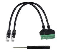 PENGLIN Lot de 2 adaptateurs RJ45 mâle vers 8 broches bornier à vis pour Cat7 Cat6 Cat5 Ethernet Extender CCTV Digital Internet RJ45 vers connecteur Ethernet 8 broches