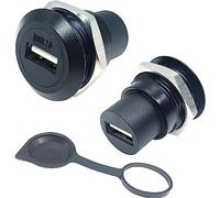 PENGLIN Lot de 2 adaptateurs USB 2.0 femelle encastrable, USB 2.0 type A femelle, raccord USB 2.0 femelle vers femelle