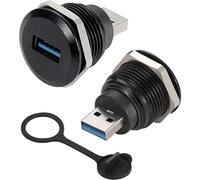 PENGLIN Lot de 2 adaptateurs USB mâle vers femelle pour montage sur panneau, prise USB vers prise d'extension de cloison