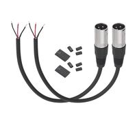 PENGLIN Lot de 2 câbles XLR mâle vers fil nu de 30 cm avec extrémité ouverte, câble audio de rechange XLR à 3 broches avec gaines thermorétractables