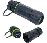 PENGLIN Lot de 2 connecteurs M20 USB3.0 étanches IP68 - Adaptateur de montage sur panneau USB 3.0 - Prise encastrable type A avec capuchon étanche à l'eau et à la poussière