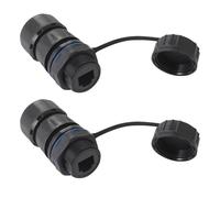 PENGLIN Lot de 2 coupleurs RJ11 étanches RJ11/RJ12 6P6C connecteur femelle vers femelle, prise de ligne téléphonique extérieure CAT3 RJ12 compatible avec données et voix