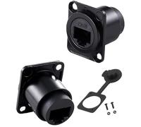 PENGLIN Lot de 2 coupleurs RJ45 CAT6 de type D, prise encastrable CAT6 RJ45, CAT6/CAT5E/CAT5 femelle vers femelle Ethernet LAN réseau Bulkhead femelle