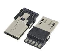 PENGLIN Lot de 20 connecteurs USB standard Micro Port mâle à souder Micro USB 5 broches mâle Adaptateur de rechange pour alimentation USB DIY