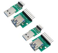 PENGLIN Lot de 4 convertisseurs USB 3.0 mâle et femelle vers DIP avec 9 broches et 10 broches 2,54 mm, adaptateur pitch USB 3.0 type A mâle et femelle pour alimentation USB DIY