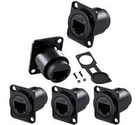 PENGLIN Lot de 5 coupleurs RJ45 CAT6 de type D, prise encastrable CAT6 RJ45, CAT6/CAT5E/CAT5 femelle vers femelle Ethernet LAN réseau Bulkhead femelle