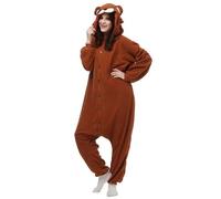 PENGMAI Combinaison Unisexe Adulte Pyjama Halloween Costume Animal Cosplay Ours Deguisement Anime Onesie Loungewear