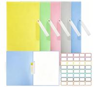 Pengrud Chemises Plastiques A4 Translucides Colorées Lot de 20 | Pochettes Protectrices, Polypropylène Durable, pour Bureau et École, 31x23cm, Trente Feuilles Capacité avec Autocollants