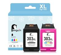 Penguin 303XL Cartouches d'encre Remanufacturées pour HP 303 XL Envy Photo 6230 6220 7134 7830 6232 6234 6222 6252 6255 6258 7120 7132 7155 7158 7164 7822 7855 7858 7864 Tango Tango X Imprimante Noir