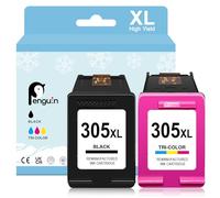 Penguin 305XL Cartouche pour HP 305 DeskJet 2700e 2710e 2720e 2721e 2722e 2723e 2720 2721 2722 2723 4120e 4110e 4122e 4130e Envy 6432e 6032e 6020e 6420e Imprimante Cartouche Encre 305 XL Noir Couleur