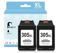 Penguin 305XL pour HP Cartouche 305 XL Noir DeskJet 2820e 2800e 2822e 2821e 2823e 4220e 4222e 4230e Envy 6032e 6010 6020e 6022 6030 6032 6420e 6430 6420 Imprimante Cartouches d'encre Remplacement