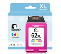 Penguin 62XL (1 Couleur) Remanufactured Cartouches d'encre pour HP 62 XL 62XL Remplacement pour Envy 5540 5642 5644 5547 5548 5640 5544 7644 7640 5545 5546 OfficeJet 5740 5742 200 250 5744 Imprimante