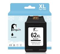 Penguin 62XL (1 Noir) Remanufactured Cartouches d'encre pour HP 62 XL 62XL Remplacement pour Envy 5540 5642 5644 5547 5548 5640 5544 7644 7640 5545 5546 OfficeJet 5740 5742 200 250 5744 Imprimante