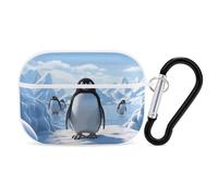 Penguin Antarctica Ice Coque pour AirPod Pro, anti-rayures en polycarbonate rigide avec porte-clés, accessoires pour AirPod Pro 2e/1ère coque pour homme et femme, style blanc