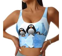 Penguin Antarctica Ice Gilet de sport sans fermeture éclair pour femme Idéal pour la marche et l'exercice, Noir , M