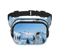 Penguin Antarctica Ice Sac banane pour femme imperméable et réglable Sac banane tendance décontracté pour course à pied, entraînement, randonnée, voyage, noir, taille unique, Noir , Taille unique