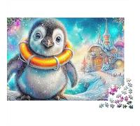 Penguin avec Une Bague de Vie Orange Puzzle De 1000 Pièces Penguin Mignon Éducatif Et De Défiant, Cadeau pour Tous 70x50cm/1000pcs
