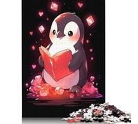 Penguin Book Lover Puzzle 1000 Pieces Cadeau Unique Jeu Éducatif Challenge Toy À De Qualité Supérieure Peinture Art pour Adultes Et Enfants À Partir De 14 Ans 1000pcs (75x50cm)