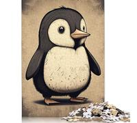 'Penguin Cartoon Animal Puzzles 1000 Pièces Cadeau Unique Jeu Éducatif Challenge Toy À De Qualité Supérieure Peinture Art pour Adultes Et Enfants À Partir De 12 Ans 1000pcs (75x50cm)