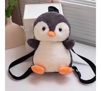 Penguin Character Carrier - Short Fabric PP Cotton 35cm Height, Stuffed Animal Rucksack, Soft Huggable Design | Lightweight Carry Strap, Cartoon Plush Bag, Kids Travel Backpack For School, Camping