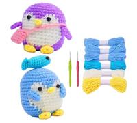 Penguin Crochet Kit for Beginners - Animal Plush Making Set, Yarn Craft Kit | Stuffed Toy Crochet Supplies, Step-by-Step Tutorial for Adult Handmade Projects and Creative Hobby Activities