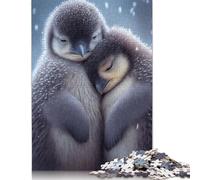 Penguin Cuddle Puzzles 1000 Pieces Cadeau Unique Jeu Éducatif Challenge Toy À De Qualité Supérieure Peinture Art pour Adultes Et Enfants À Partir De 12 Ans 1000pcs (38x26cm)