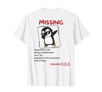 Penguin Fun Missing But Why Mountains Backprint T-Shirt