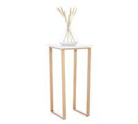 Penguin Home 3813 Table d'appoint, marbre et Fer, Blanc et doré, 30,5x30,5x63,5cm
