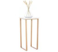 Penguin Home® 3813 Table d'appoint, marbre et Fer, Blanc et doré, 30,5x30,5x63,5cm Blanc & Or-Carré G