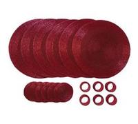 Penguin Home® Ensemble de Sous-Verres, Ronds de Serviette et Sets Table Ronds Perles Verre 18 Pièces, Rouge Rouge G