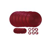 Penguin Home Ensemble de sous-Verres, Ronds de Serviette et Sets Table Ronds Perles Verre 18 Pièces, Rouge
