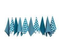 Penguin Home - Lot de 10 torchons 100% Coton - Doux - Durable - Design Bleu Clair élégant avec Plusieurs Motifs Taille - 65 x 45 cm 3937