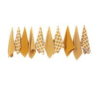 - Lot de 10 torchons 100% Coton - Doux - Durable - Design Ocre élégant avec Plusieurs Motifs Taille - 65 x 45 cm 3936