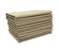 Penguin Home Lot de 12 Serviettes en Tissu réutilisables 100% Coton, Tissage sergé, Douces et durables, parfaites pour Les hôtels, Restaurants et événements - Kaki, 45 x 45 cm