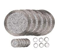 Penguin Home Lot de 18 sets de table,dessous de verre et ronds de serviette en perles de verre,couleur argent et blanc,sets de table ronds,fabriqués à la main par des artisans indiens qualifiés,D:32cm