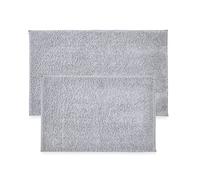 Penguin Home Lot de 2 Tapis de Bain antidérapants touffetés en Microfibre Ultra Doux-Gris-Absorbant avec Envers en Latex pour douches,baignoires et sols de Salle de Bain-(S:43x61cm)-(L:51x86 cm)