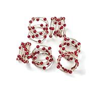 Penguin Home® Lot de 6 Ronds de Serviette en Perles de Style Bracelet fabriqués à la Main Perles sur Maille de Fer Ensemble de Porte-Serviettes Blanc pour Table à Manger fête de Mariage 4,5 x 2,8 cm