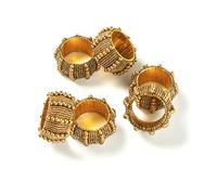 Penguin Home® Lot de 6 ronds de serviette en perles de style bracelet fabriqués à la main Perles sur maille de fer Ensemble de porte-serviettes blanc pour table à manger fête de mariage 4,5 x 2,8cm