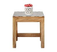 Penguin Home Table d'appoint de côté de d'extrémité en résine imprimée Dessus et Cadre en Bois Table d'appoint carrée rectangulaire pour Salon Maison et Bureau Cadre en Bois