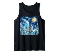 Penguin Howling at The Moon Arctic Night Sky Animal Art Débardeur