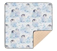 Penguin Ice Grand tapis de jeu élégant pour bébé au sol confortable pour bébés et tout-petits, 127 x 127 cm